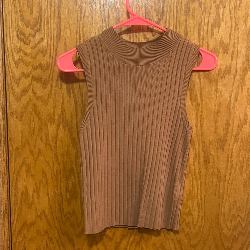 Guess Ribbed Knit Tank Top - Tan
